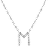 10K White Gold Diamond Initial 
