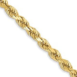 10K Yellow GOld Solid Diamond Cut Rope Chain w/ Lobster Clasp 24