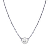 Sterling Silver 9 --10 mm Freshwater Pearl Necklace