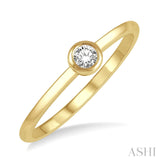 Yellow Gold Bezel Diamond Fashion Ring