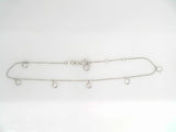 Sterling Silver Bezel Set CZ Anklet, 0.91 Carat TW