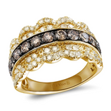 Chocolate Diamonds and Nude Diamonds set in 14K Yellow Gold