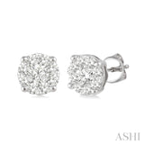 14K White Gold Lovebright Diamond Stud Earrings