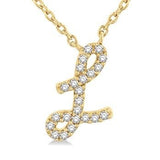 10K Yellow Gold Diamond Initial 'L'  Pendant,  0.07Carat TW