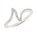 14K White Gold Diamond Fashion Ring, 0.17 Carat TW