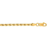 14K Yellow Gold (3.5mm) Rope Chain, 22"