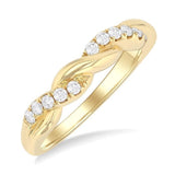 14K Yellow Gold Twisted Style Diamond Band, 0.25 Carat TW