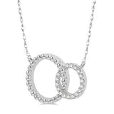 10KW Interlocking Twin Circles Diamond Necklace, 0.08 Carat tw