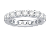 14KW 2.5CTW  Diamond Round Eternity Band Prong Set 3.8MM Siz