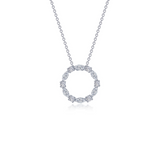 Sterling Silver Open Circle CZ Pendant, 1.45 Carat TW