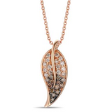 LeVian-18KR  .22CTW Diamond Ombre Fashion Leaf Pendant 18