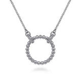 Sterling Silver Open Circle Bujukan Necklace with White Sapphire