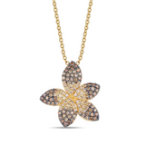 Yellow Gold Ombre Diamond Floral Pendant