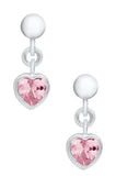 Sterling Silver Dangle Pink CZ Earrings