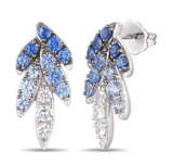 1.33Carat TW  Denim and Nude Sapphire Stud Earrings set in 1