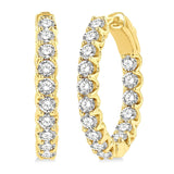 Yellow Gold Diamond Huggies, 2.0 Carat TW