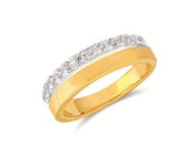 14K Yellow Gold Cigar Band Stacked Diamond Fashion, 0.38 Carat TW