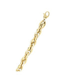 14K Yellow Gold Fancy Double Link Oval Bracelet