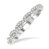 14KWG Entwined Round Cut Diamond Stackable Twist Band – 0.25ctw, Size 7