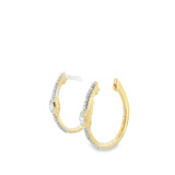 14Kyg .36Ctw Diamonds Set On White Gold Prongs And Bezel Set Oval Hoop Earrings G-H/Si2-I1