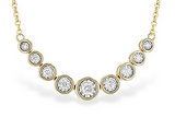 14K  Yellow Gold Diamond Bezel Set Necklace, 0.25Carat TW
