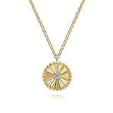 14KY Bujukan Diamond Cut Pendant 17.5"