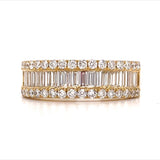 18KY Baguette & Round Diamond Fashion Ring w/ 1.09 CTW