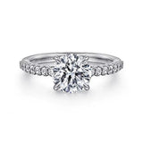 14KW Krete Diamond Round Engagement Ring w/ 0.21 ctw