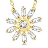 10K Yellow Gold Petite Wheel Diamond Fashion Pendant, 0.15Carat TW