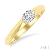 14K Yellow Gold Oval Cut Diamond Solitaire Fashion Ring, 0.30Carat TW