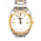 Stainless Steal Two Tone Men's Watch with White Dial