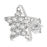 White Gold Diamond Star Petite Fashion Earrings, 0.10 Carat TW