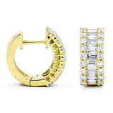 18KY Diamond Small Hoop Earrings w/ 1.32 CTW