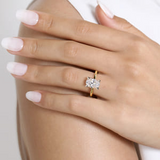 14K Yellow and White Gold 2.0Carat Diamond Oval  Engagement Ring, 6.5