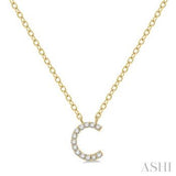 10KY Diamond Initial "C" Necklace w/ 0.05 ctw & 18" Chain