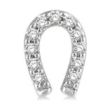 10K White Gold Diamond Horseshoe Stud Earrings, 0.10 Carat TW
