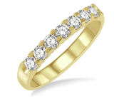 14K Yellow Gold 7 Stone Round Cut Diamond Wedding Band, 0.75 Carat TW