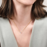 14K White and Yellow Gold Diamond Heart Necklace – 17.5"