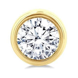 10K Yellow Gold Bezel Set Round Cut Diamond Studs, 0.20 Carat TW