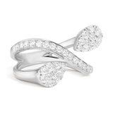 18KW Diamond Pear Toi Et Moi Ring w/ 1.20 ctw
