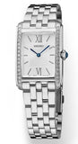 Lady's Stainless Steel Crystals Quartz Watch with Silver Dial