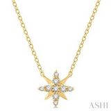 10K Yellow Gold Diamond Star Necklace, 0.75Carat TW