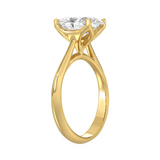 14K White Gold 3.00 CT Oval Lab-Grown Diamond Engagement Ring, Size 7