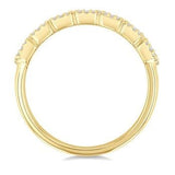 14K Yellow Gold Baguette & Round Diamond Halo Fusion Band, 0.50 Carat TW