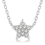 10KW Diamond Star Petite Fashion Necklace w/ 0.08 ctw 18" Chain