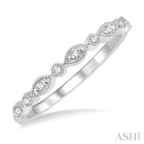 14K White Gold Diamond Stackable Band, 0.10 Carat TW