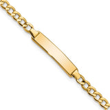 14K Yellow Gold ID Bracelet with Curb Link Chain, 7"