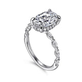 14KW Oval Hidden Halo Diamond Engagement Ring