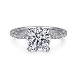 14K White Gold Round Diamond Engagement Ring w/ 0.56 ctw