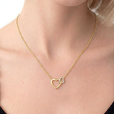 10KYG Interlocked Heart Diamond Petite Pendant with 18" Chain – 0.10ctw